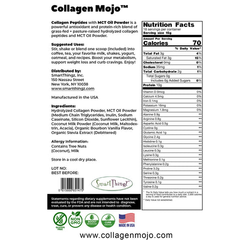Vanilla Collagen Mojo with MCT Oil Powder - 10 oz.